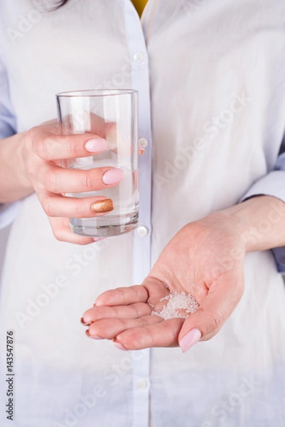 Fototapeta Woman with tablets in hands