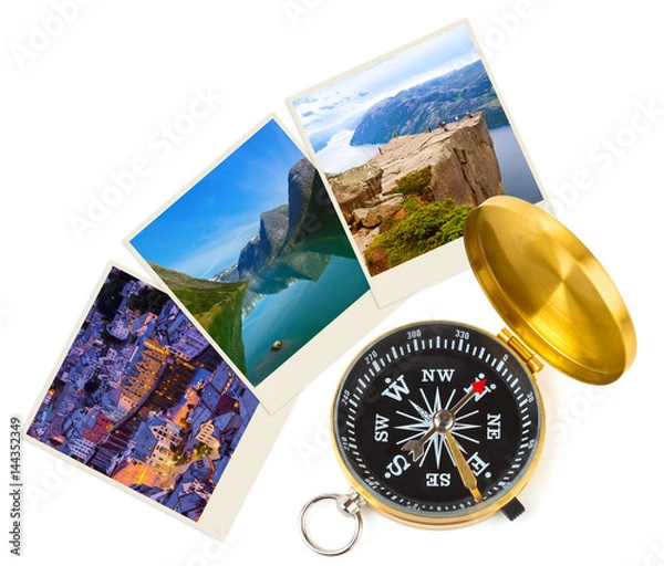 Fototapeta Norway travel images and compass (my photos)