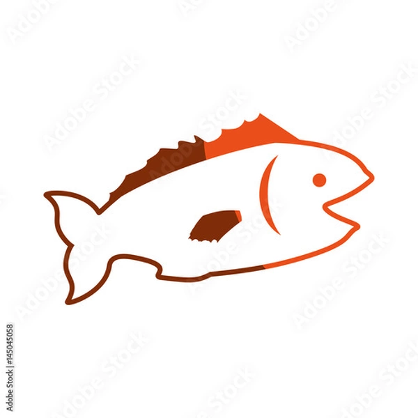 Fototapeta Fish sea animal symbol icon vector illustration graphic design