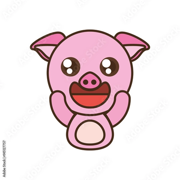 Fototapeta pig baby animal kawaii design vector illustration eps 10