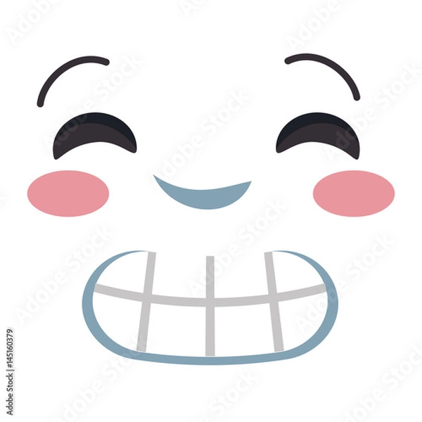 Fototapeta emoticon kawaii face icon vector illustration design