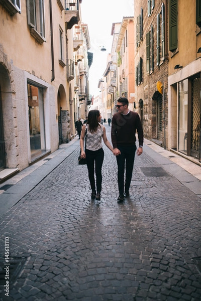 Fototapeta passeggiata in citta