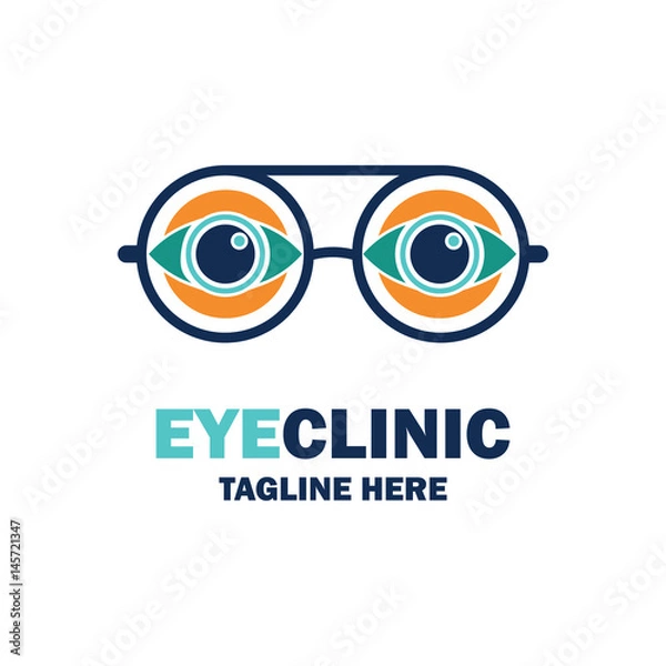 Fototapeta eye clinic / ophthalmic clinic / ophthalmology / optometrist icon with text space for your slogan / tagline, vector illustration