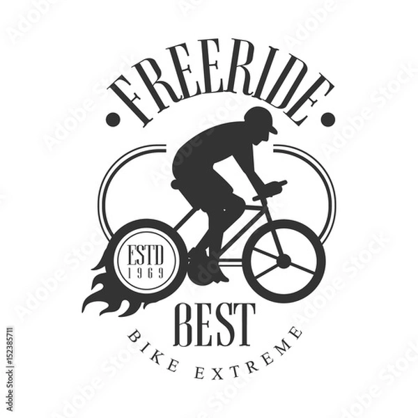 Fototapeta Freeride best bike extreme vintage label