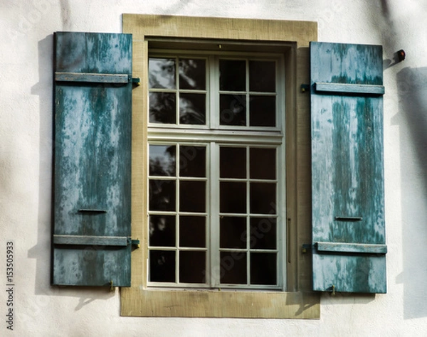 Fototapeta Old classic style windows of Switzerland