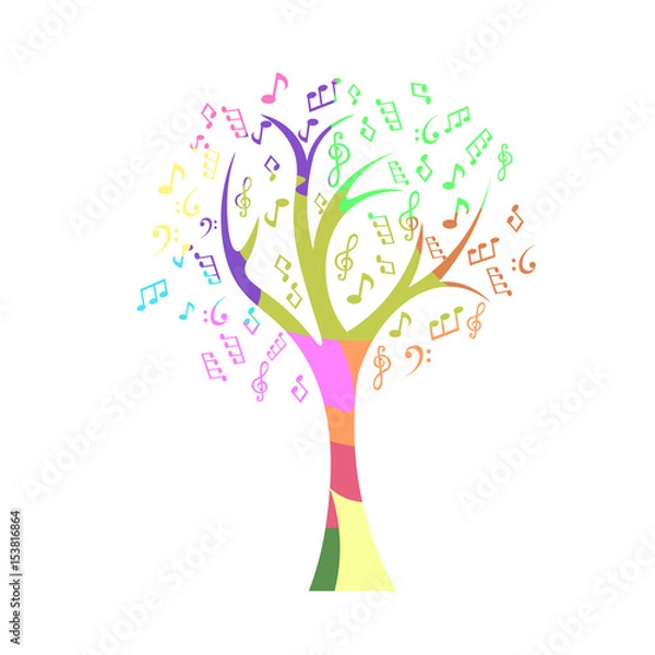 Obraz Music notes tree