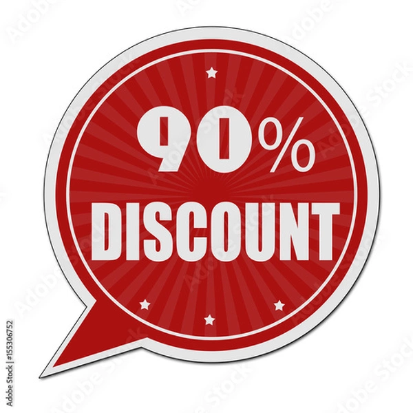 Fototapeta 90% discount red speech bubble label or sign