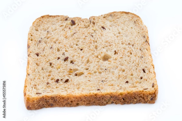 Fototapeta Slices of rye bread isolated on white background.