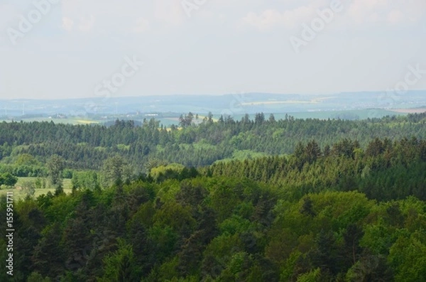 Obraz Schöne Aussicht - Ausblick über das Erzgebirge - Hügellandschaft