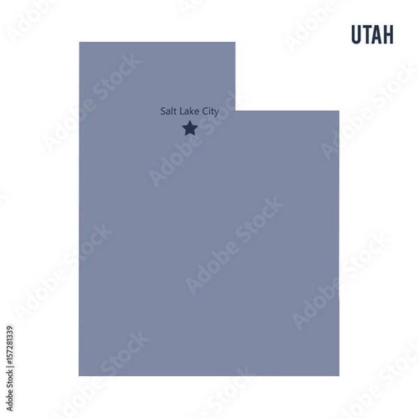 Fototapeta Vector map State of Utah isolated on white background.