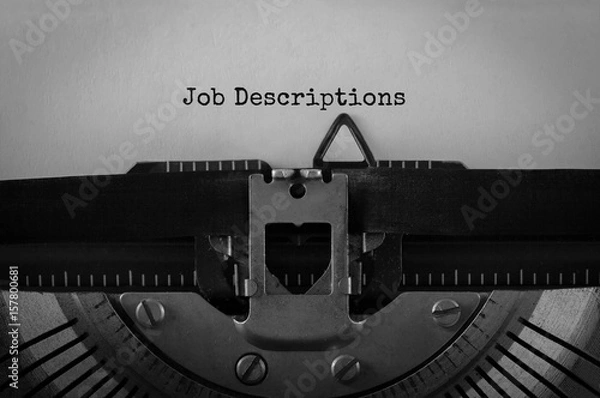 Fototapeta Text Job Descriptions typed on retro typewriter