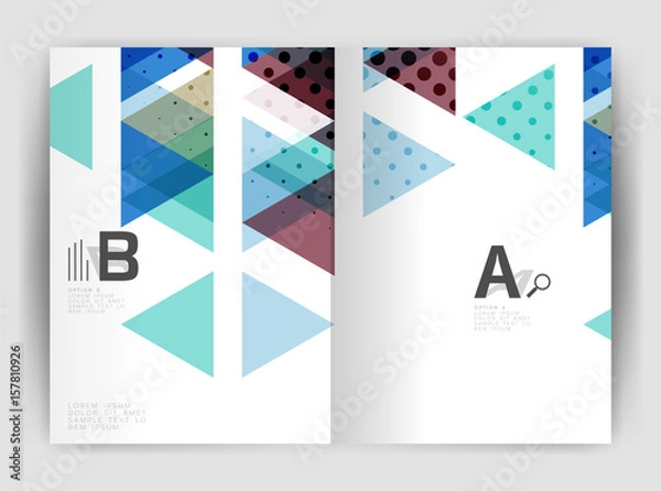 Fototapeta Vector triangle business annual report cover print template