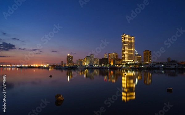 Fototapeta Manila bay at blue hour