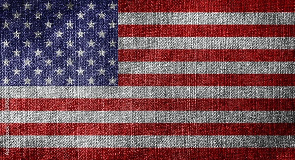 Obraz Waving Flag United States , United States flag on soft and smooth silk texture