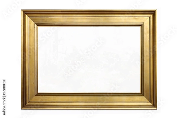 Fototapeta Golden Horizontal Frame on White Background