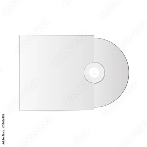 Fototapeta CD, DVD with paper case mock up. Vector