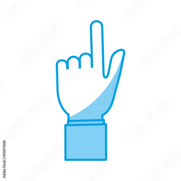 Fototapeta hand pointing icon  over white background vector illustration