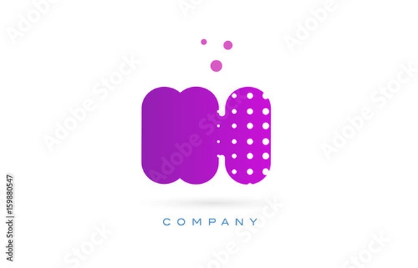 Fototapeta ih i h pink dots letter logo alphabet icon