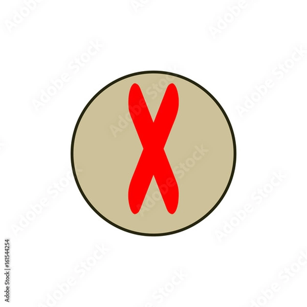 Fototapeta Cross red sign in beige circle