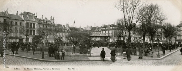 Fototapeta Bandstand in Caen  Normandy  Northern France. Date: 1905