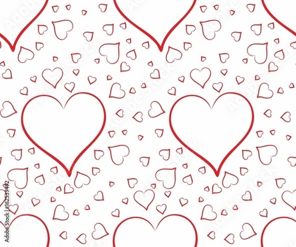 Fototapeta Seamless background with hearts.