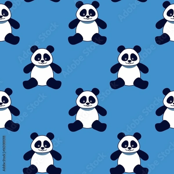 Fototapeta seamless background panda bears