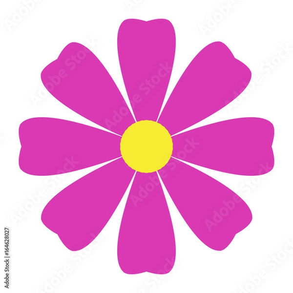 Fototapeta Isolated flower on a white background, flat style, Vector illustration