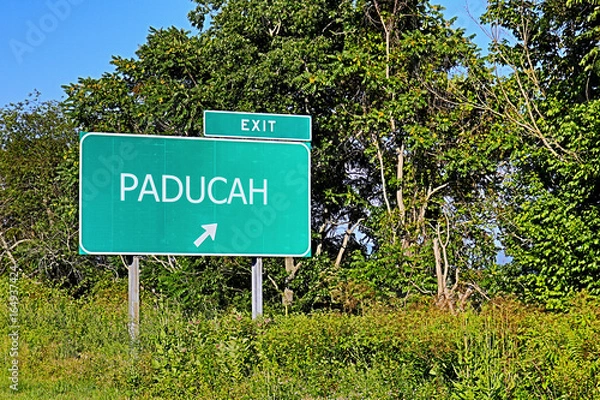 Fototapeta US Highway Exit Sign For Paducah