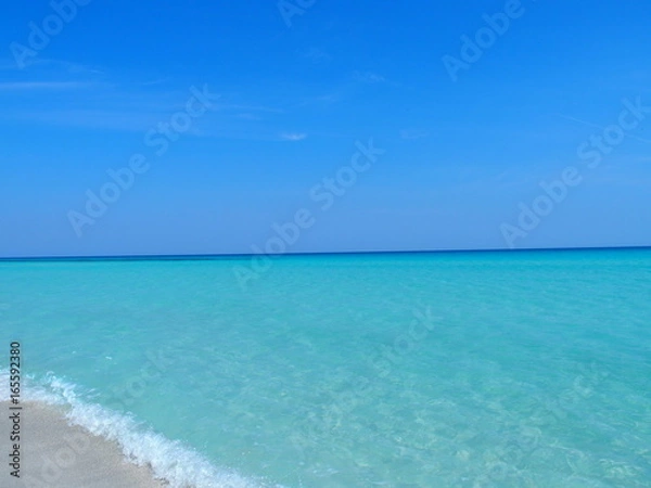 Fototapeta Sandy beach at Caribbean Sea in Varadero city in Cuba