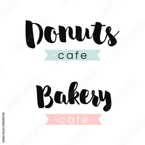 Fototapeta Donut and bakery. Ink inscription by hand. Modern brush calligraphy. Handwritten phrase. Inspiration graphic design element-typography. Cute simple vector sign.