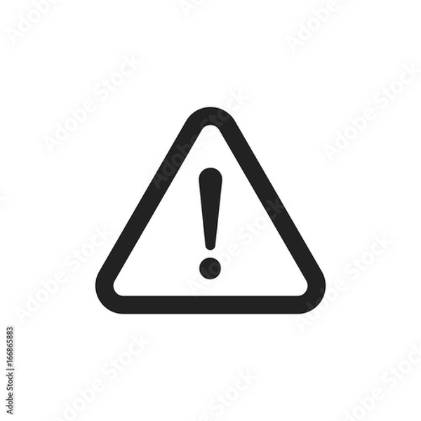 Fototapeta Danger sign vector icon. Attention caution illustration. Business concept simple flat pictogram on white background.