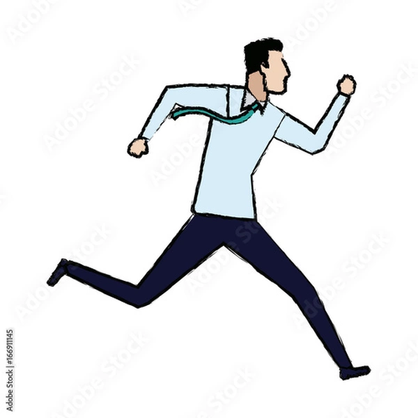 Fototapeta businessman running success achievement winner