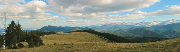 Fototapeta Spring landscape in the Carpathian mountains