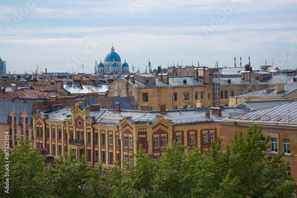 Fototapeta Landmark Saint Petersburg beautiful Trinity church cityscape