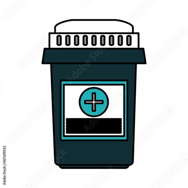 Fototapeta pills flask healthcare icon image vector illustration design 