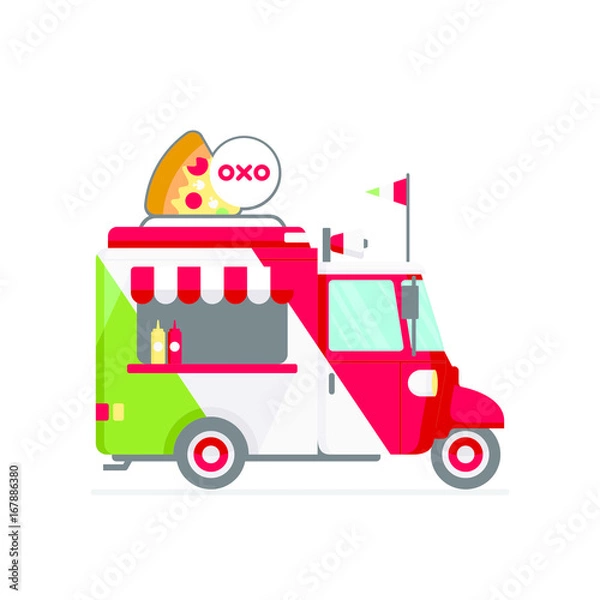 Fototapeta italian food truck icon vector illustration