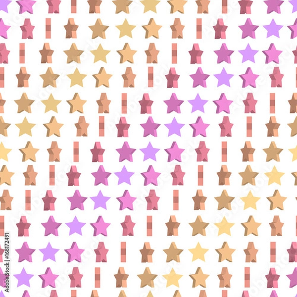 Fototapeta Unusual seamless pattern. Cute colored stars are rotated at diffe