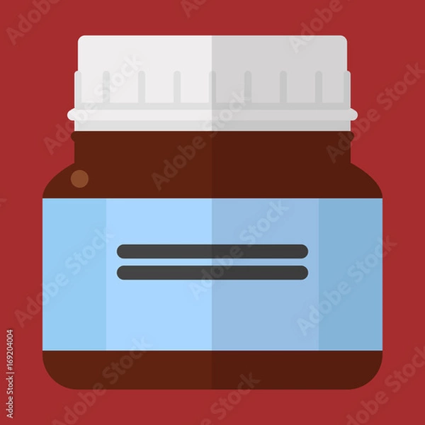 Fototapeta Jar with ointment for burns vector illustration