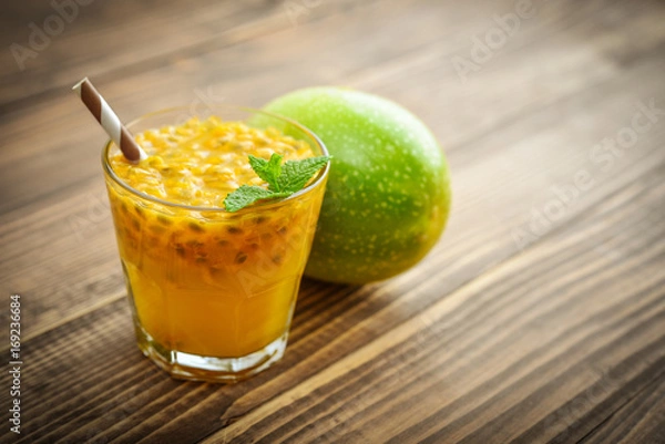 Fototapeta Passion fruit fresh juice