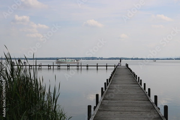 Fototapeta Bootssteg am Steinhuder Meer