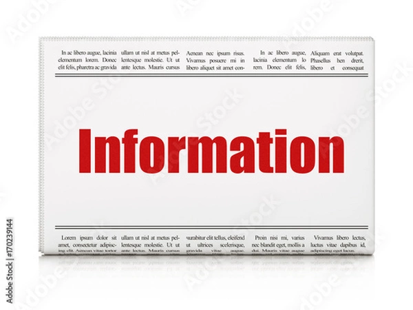 Fototapeta Information concept: newspaper headline Information