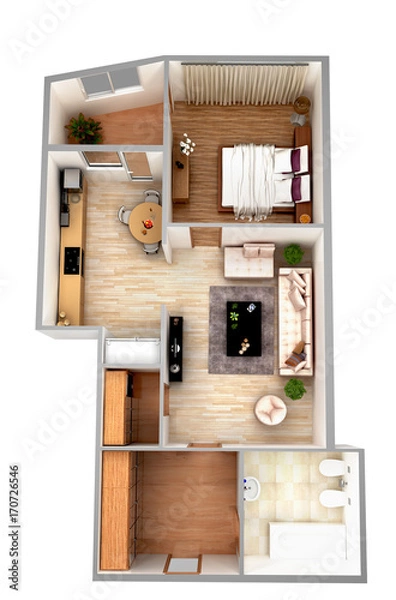 Fototapeta 3d render apartment