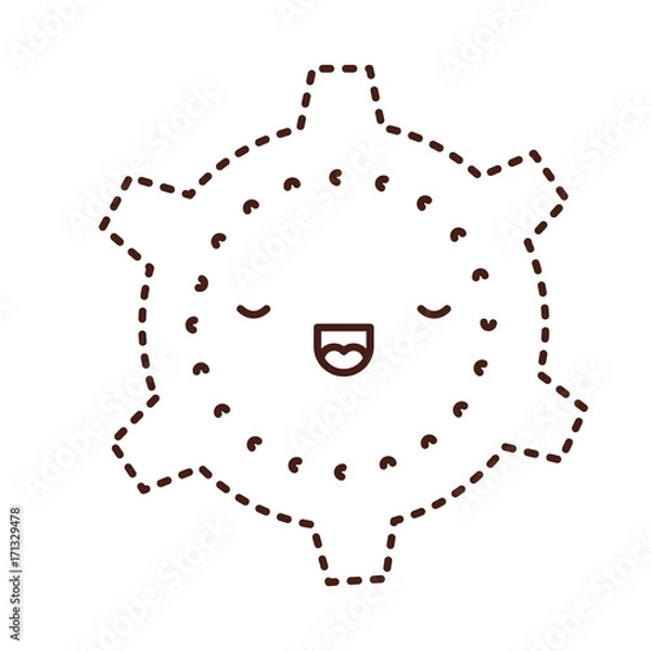 Fototapeta pinion cartoon kawaii in monochrome dotted silhouette vector illustration