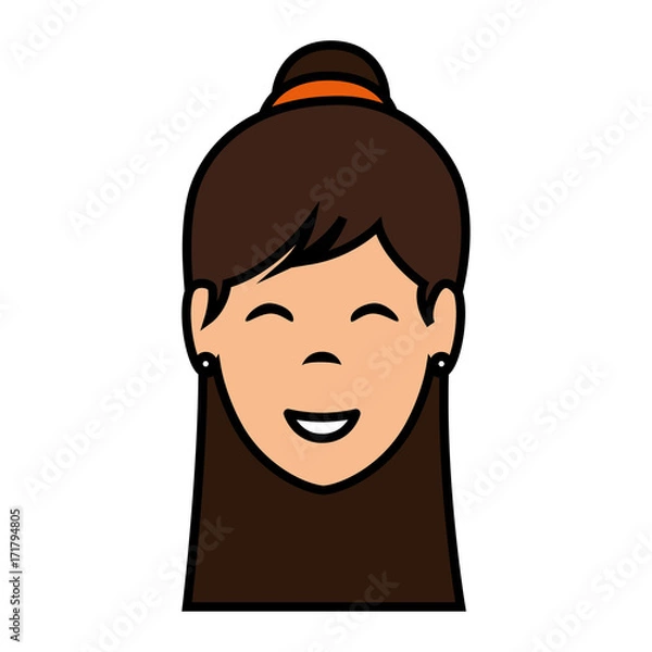 Fototapeta beautiful woman head avatar character