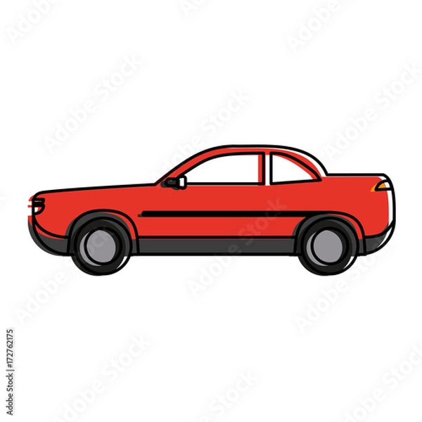 Fototapeta car sideview  icon image vector illustration design 