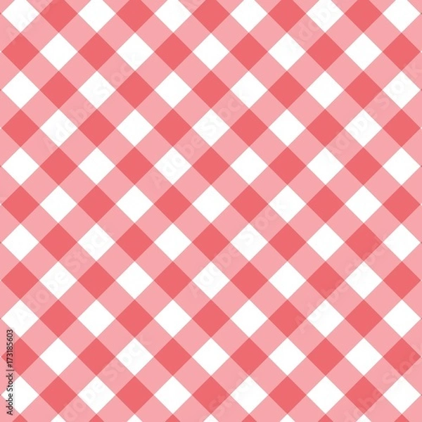 Fototapeta Vector gingham seamless pattern in red