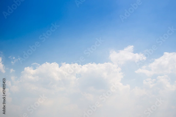 Fototapeta Beautiful a group of clouds in the blue sky during the sun shin background.