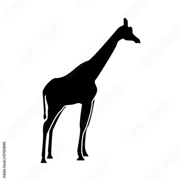 Fototapeta Giraffe black icon .