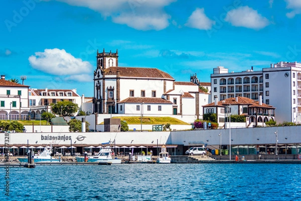 Fototapeta Beautiful view of Ponta Delgada city in Sao Miguel Island, Azores, Portugal