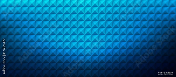 Fototapeta Abstract vector wide screen background. Blue geometric background. Vector illustration. Eps10.